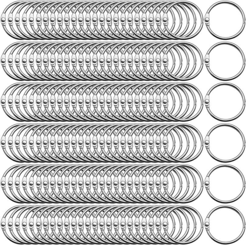 Jadive 500 Pack Loose Leaf Binder Rings 1 Inch 25 mm Office Book Flashcard Rings Metal for Index Cards Binder Clips for School Home Office Supplies, Silver - Image 1